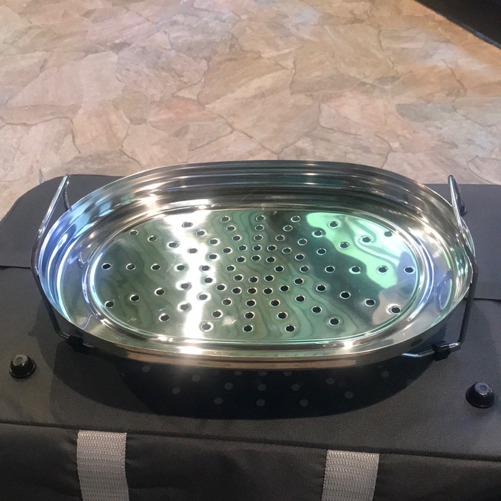 Footed Stainless Steel Drain With Handles